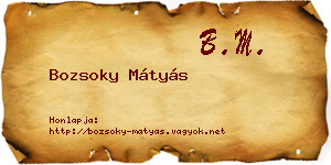 Bozsoky Mátyás névjegykártya