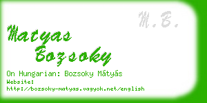 matyas bozsoky business card