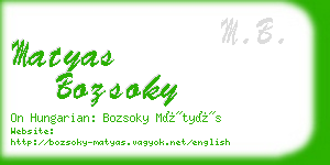 matyas bozsoky business card